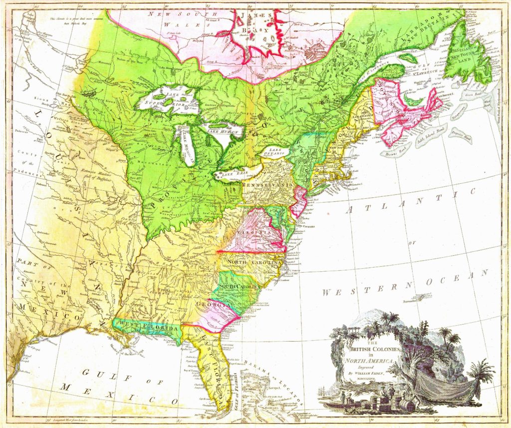 British Colonies in North America by William Faden, 1777