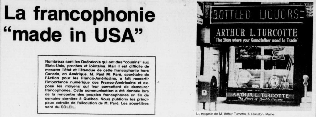 Paul Paré Francophonie Franco-Americans Quebec New England