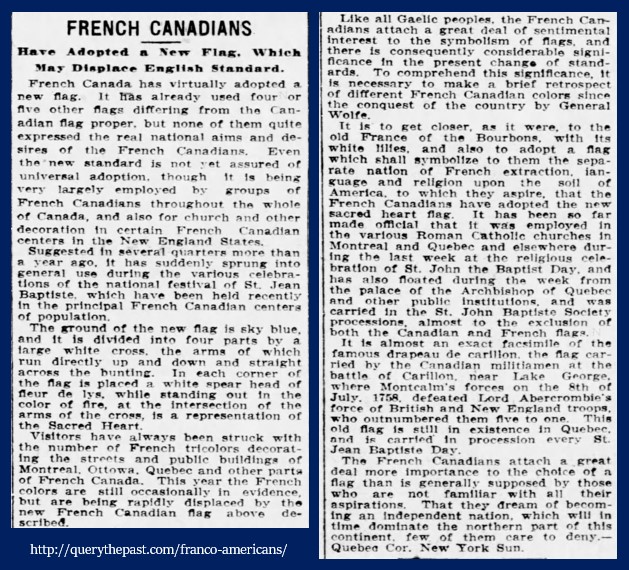 Quebec flag 1905 1948 Carillon Ticonderoga