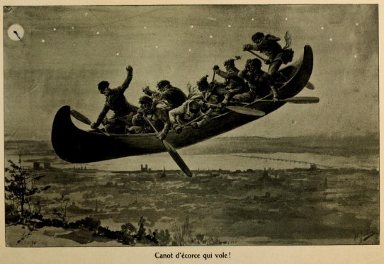 French-Canadian legends folklore Beaugrand Chasse-Galerie Flying Canoe