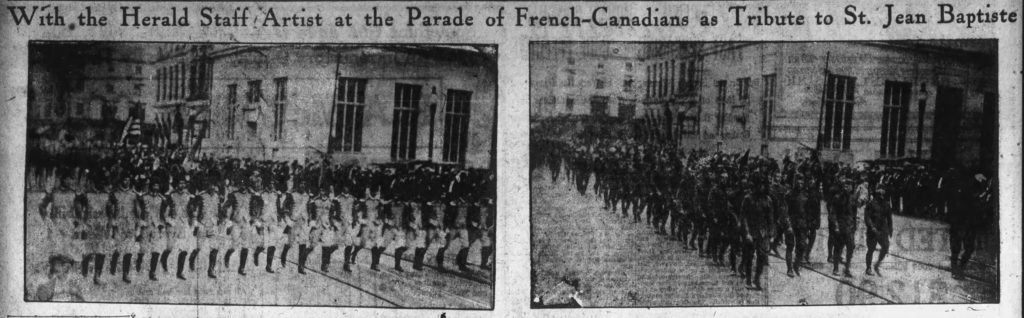 Saint-Jean-Baptiste parade Fall River Massachusetts June 24, 1921 French Canadians