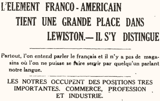Maine Franco-Americans Lewiston 1921