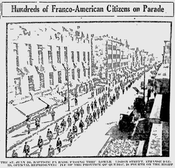 Franco-American parade Lewiston Maine 1921 Union Saint-Jean-Baptiste