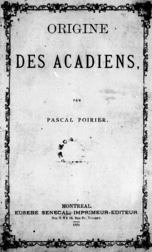 Native-French relations Pascal Poirier Origine des Acadiens Mi'kmaq