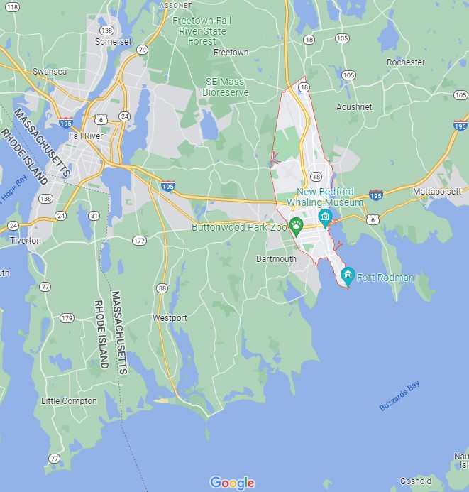 New Bedford Massachusetts History Map