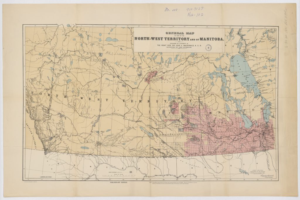 Map Dominion Lands Office CPR 1881 North-West