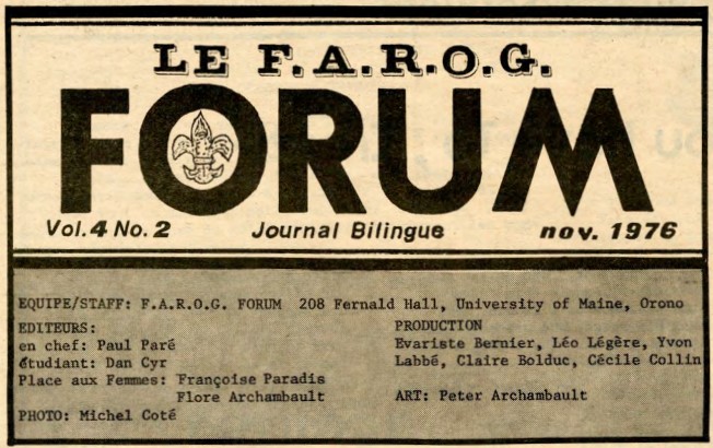 FAROG Forum University of Maine Franco-American Centre youth