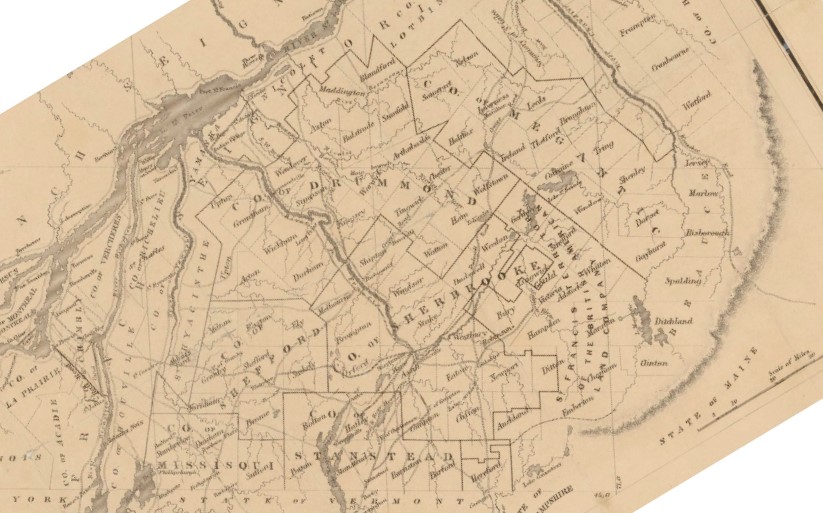 Map Eastern Townships 1836