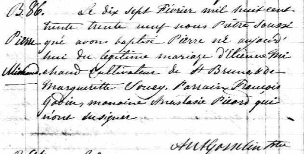 Etienne Michaud Marguerite Soucy Saint-Bruno Van Buren