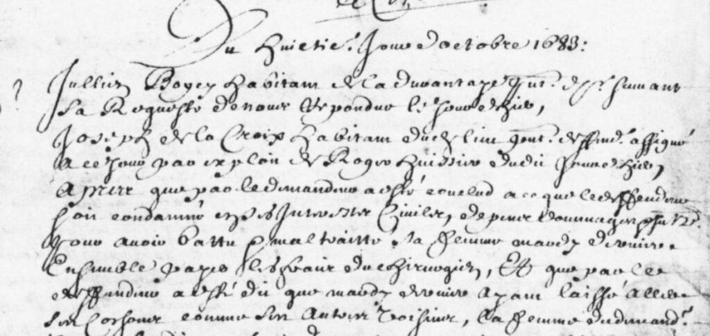 Joseph de la Croix Lacroix Barthélemie Maillou Julien Boissy François Grossejambe