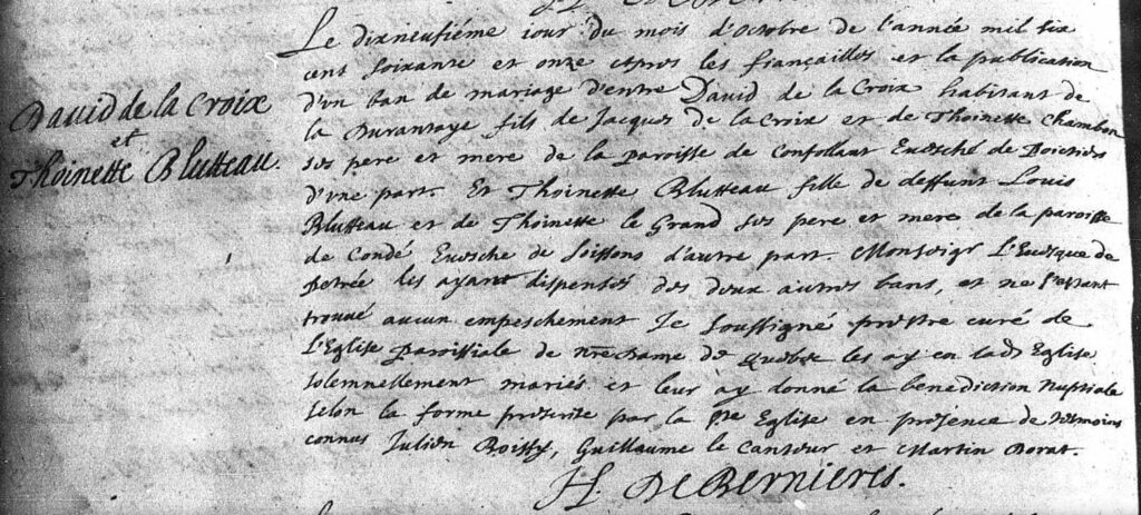 Joseph David de la Croix Lacroix Antoinette Bluteau Barthélemie Maillou fille du roi