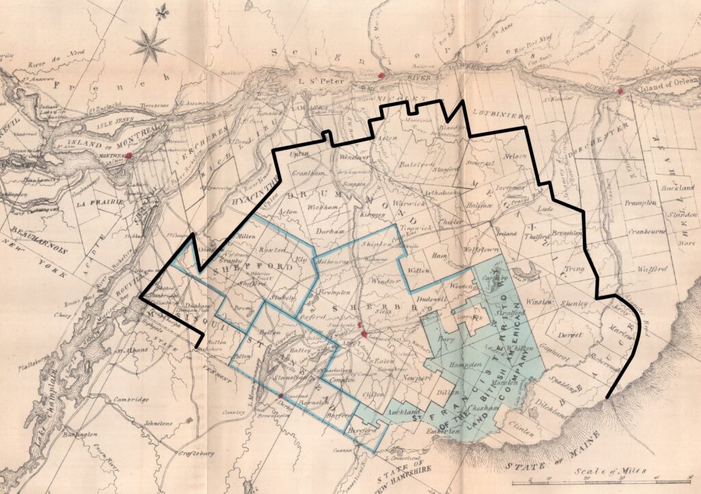 Eastern Townships Cantons de l'Est map 1834